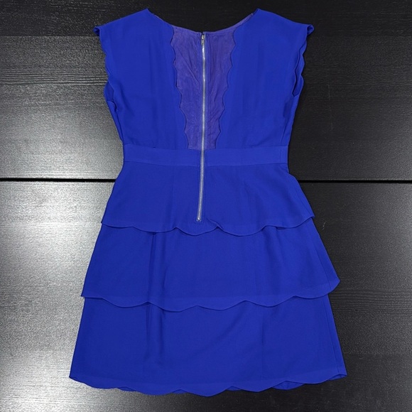 Cooperative Blue Scalloped Layered Peplum Mini Dress - 4 - Picture 8 of 11